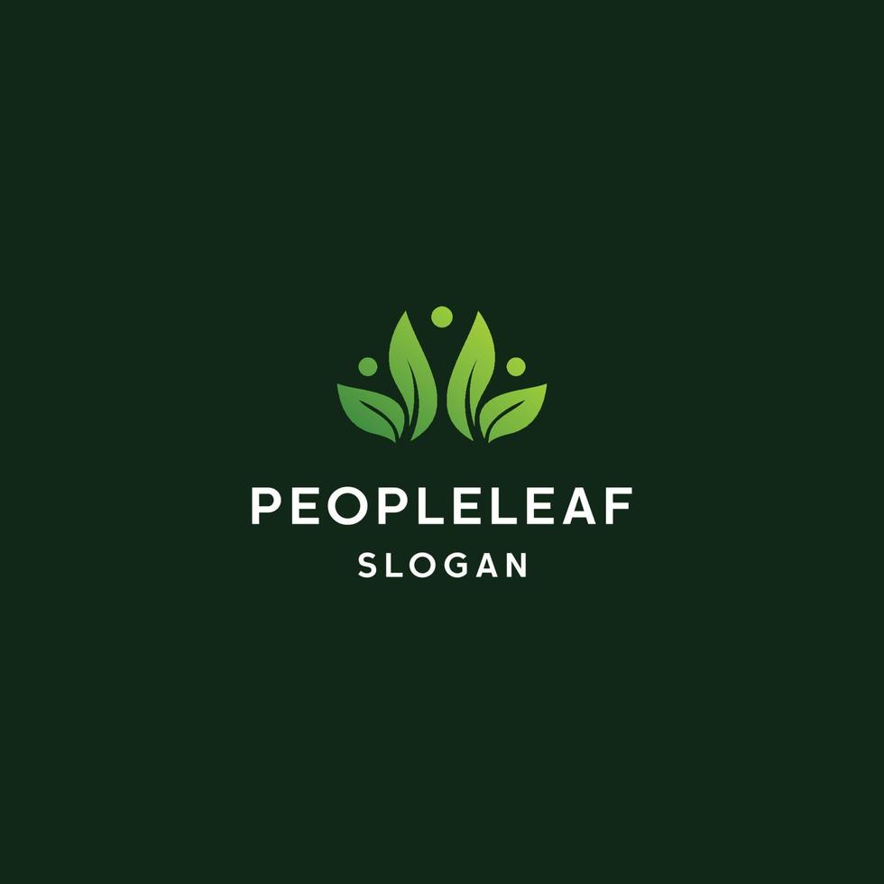 människor leaf logotyp ikon platt formgivningsmall vektor