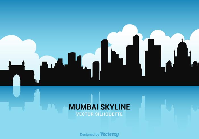 Gratis Mumbai Skyline Silhouette Vector