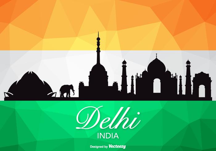 Free vector delhi skyline silhouette