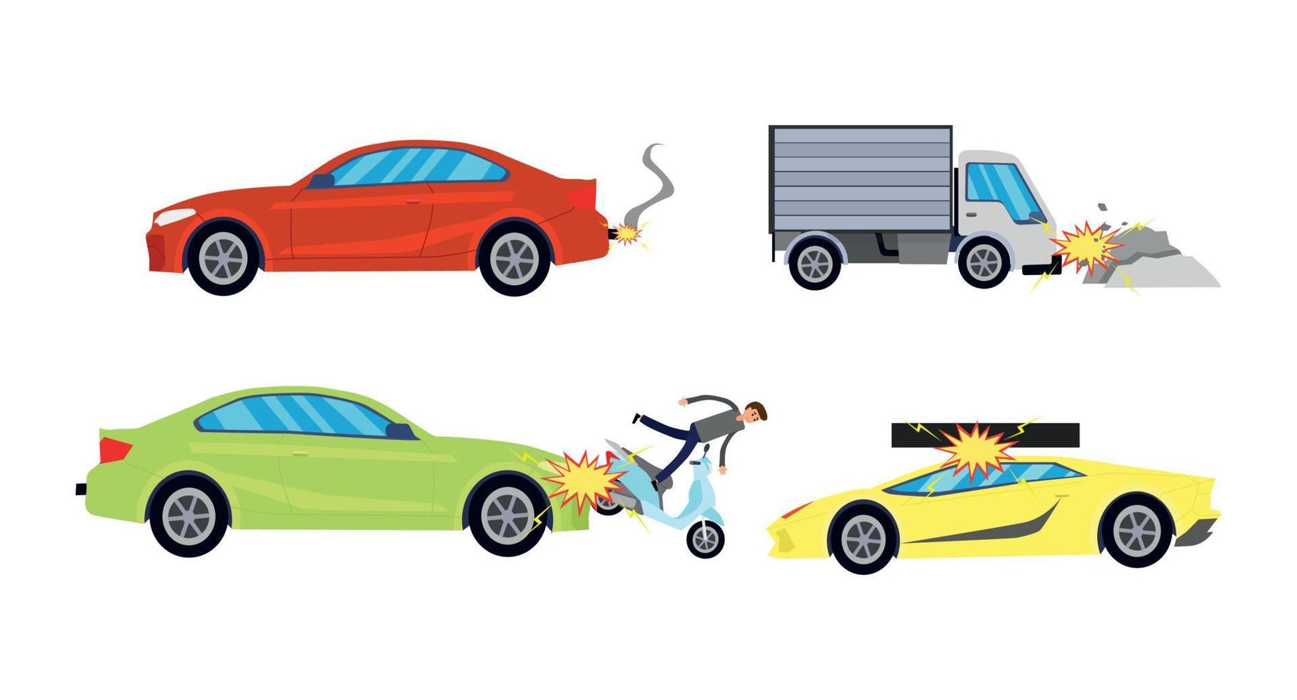 illustrationer för bilolyckor vektor