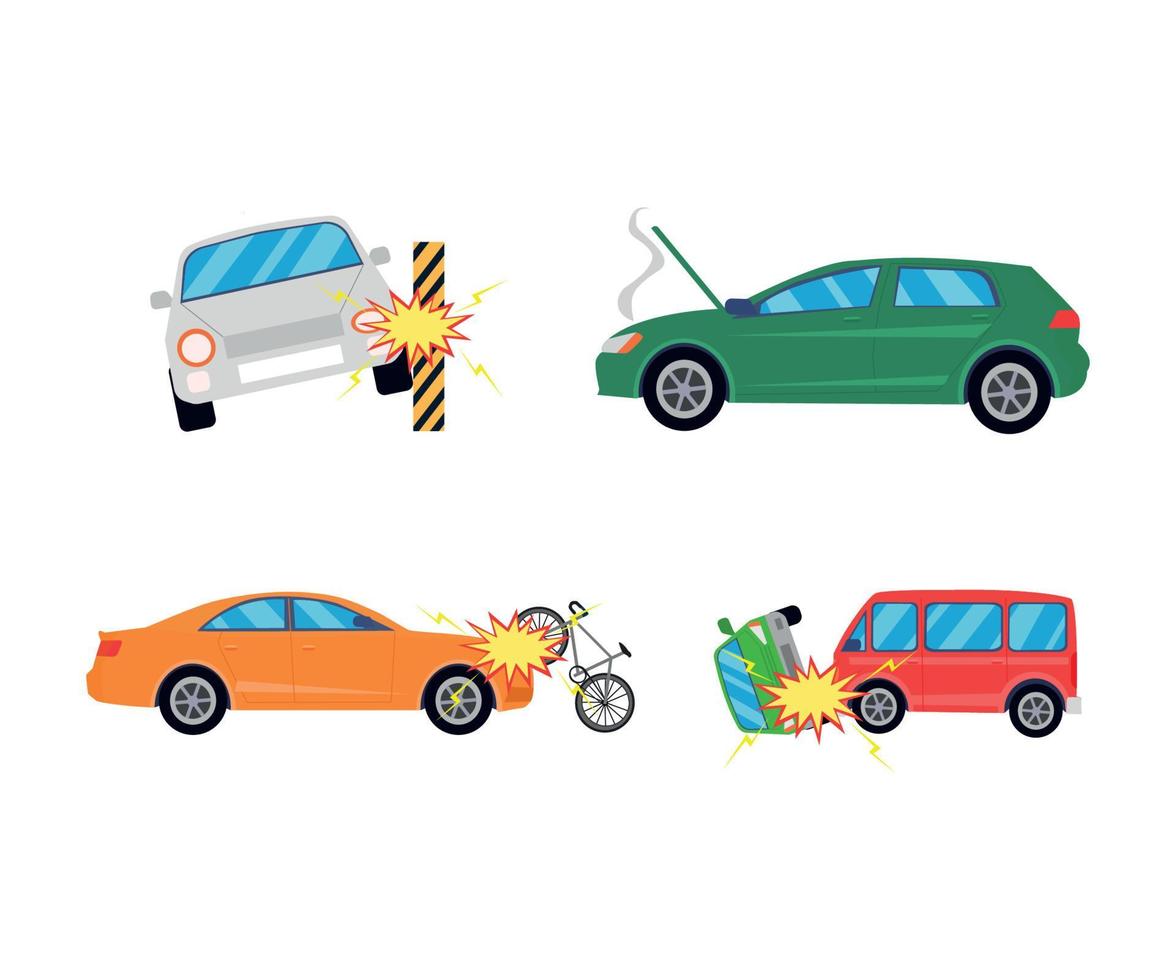 Illustrationen zu Autounfällen vektor