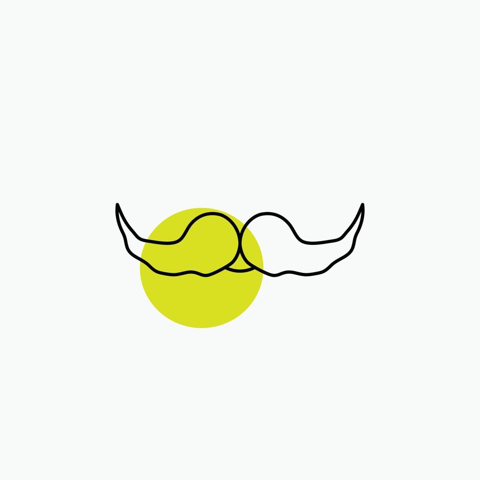 mustasch. hipster. flyttar. manlig. män linje ikon vektor