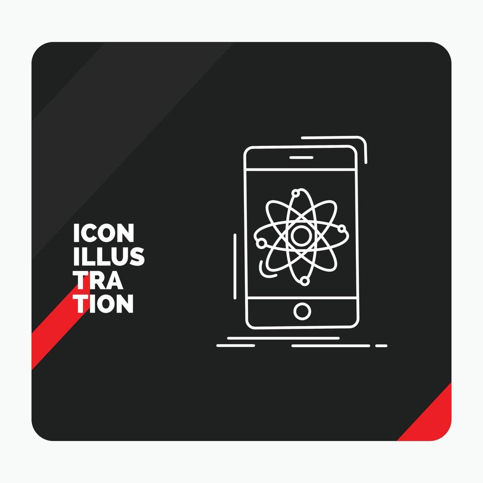 röd och svart kreativ presentation bakgrund för data. information. mobil. forskning. vetenskap linje ikon vektor