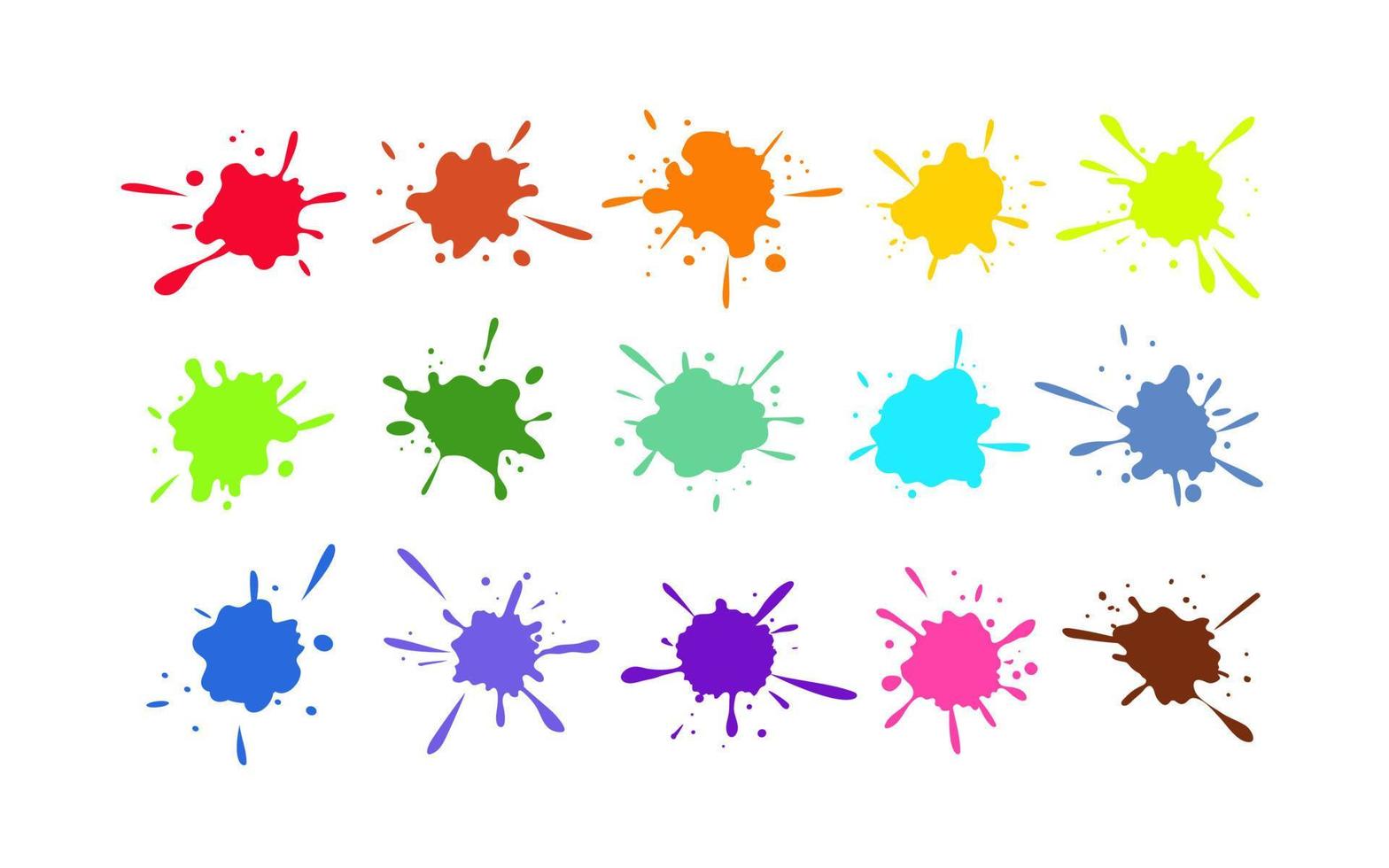 uppsättning av färgrik realistisk blottar, stänk med spridd droppar. olika dynamisk stänk former vektor