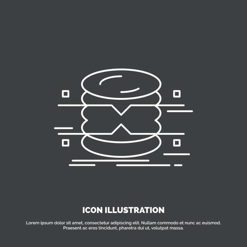 Datenbank. Daten. die Architektur. Infografiken. Überwachungssymbol. Linienvektorsymbol für ui und ux. Website oder mobile Anwendung vektor