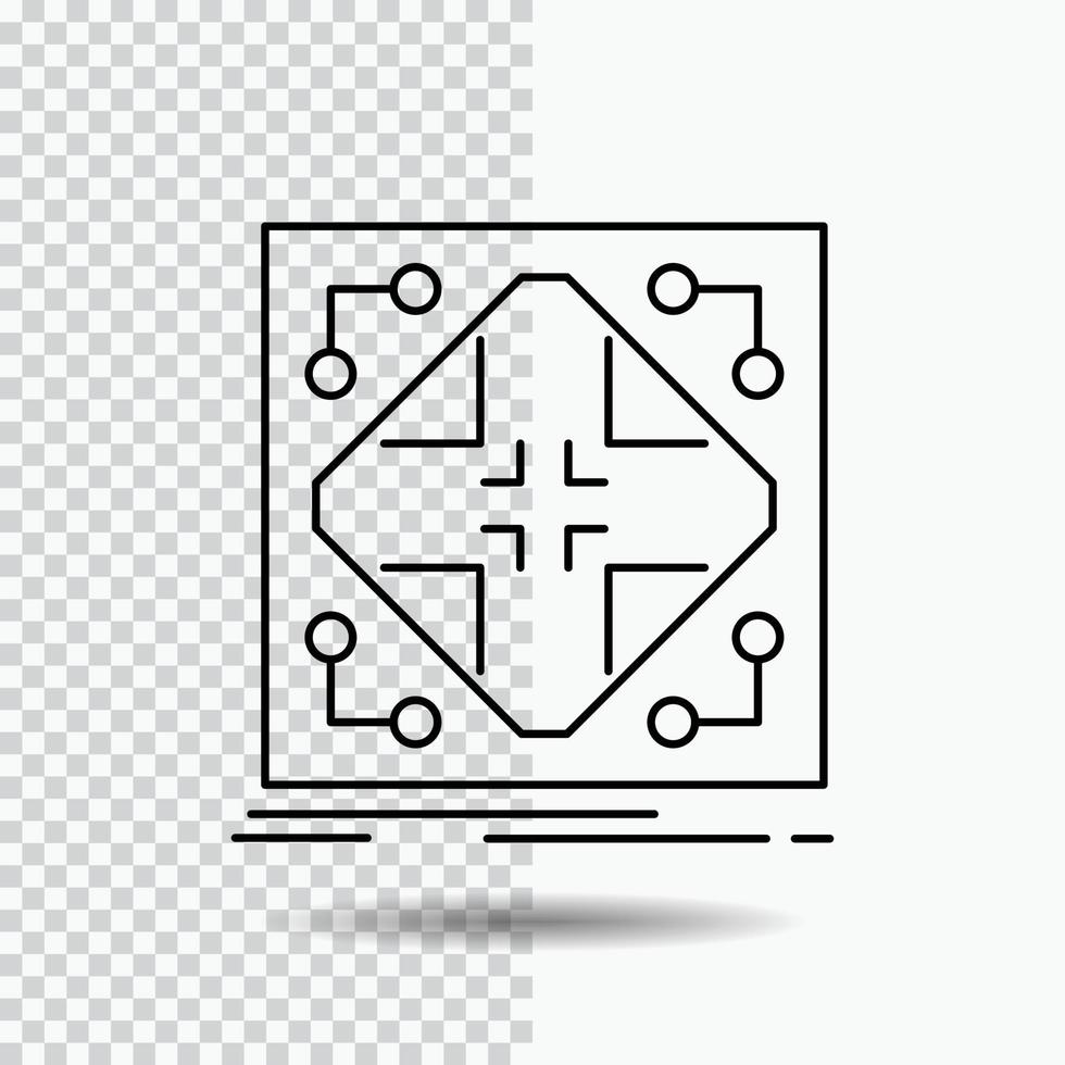 Daten. Infrastruktur. Netzwerk. Matrix. Rasterliniensymbol auf transparentem Hintergrund. schwarze Symbolvektorillustration vektor