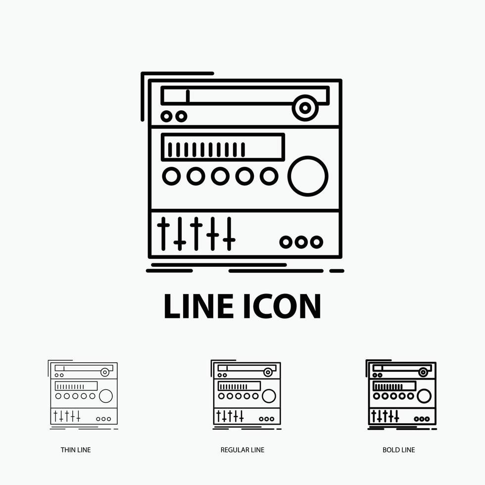 Gestell. Komponente. Modul. Klang. Studio-Ikone in dünn. regelmäßiger und fetter Linienstil. Vektor-Illustration vektor