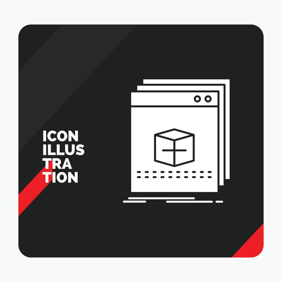 roter und schwarzer kreativer präsentationshintergrund für software. App. Anwendung. Datei. Programm-Glyphen-Symbol vektor