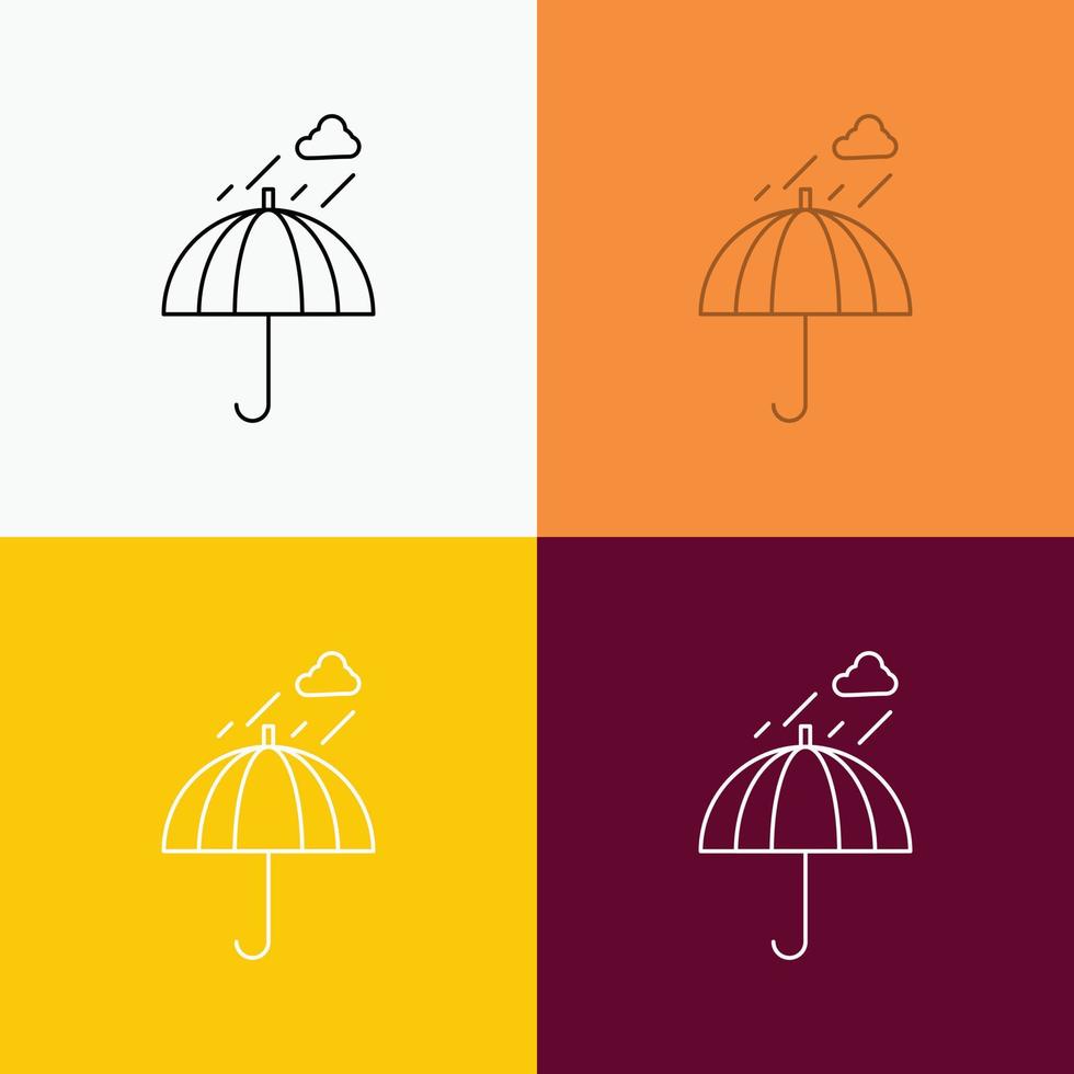 paraply. camping. regn. säkerhet. väder ikon över olika bakgrund. linje stil design. designad för webb och app. eps 10 vektor illustration