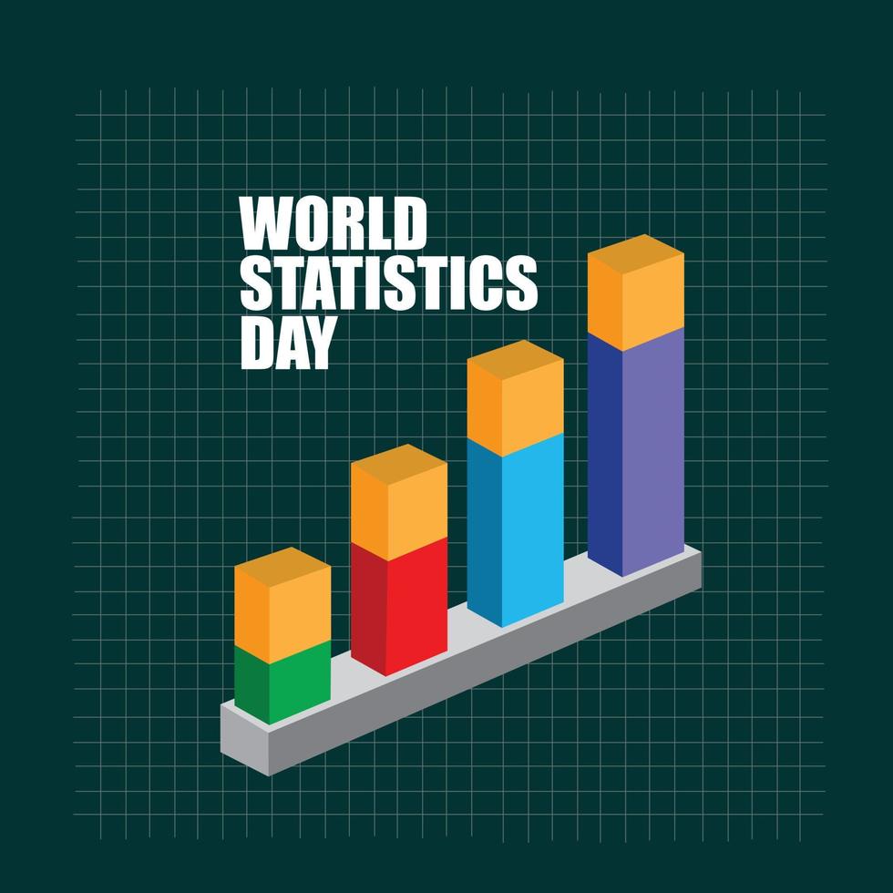 vektorillustration der weltstatistiktagzusammenfassung. gut für Poster, Banner, Präsentationen, soziale Medien. schlichtes und elegantes Design vektor