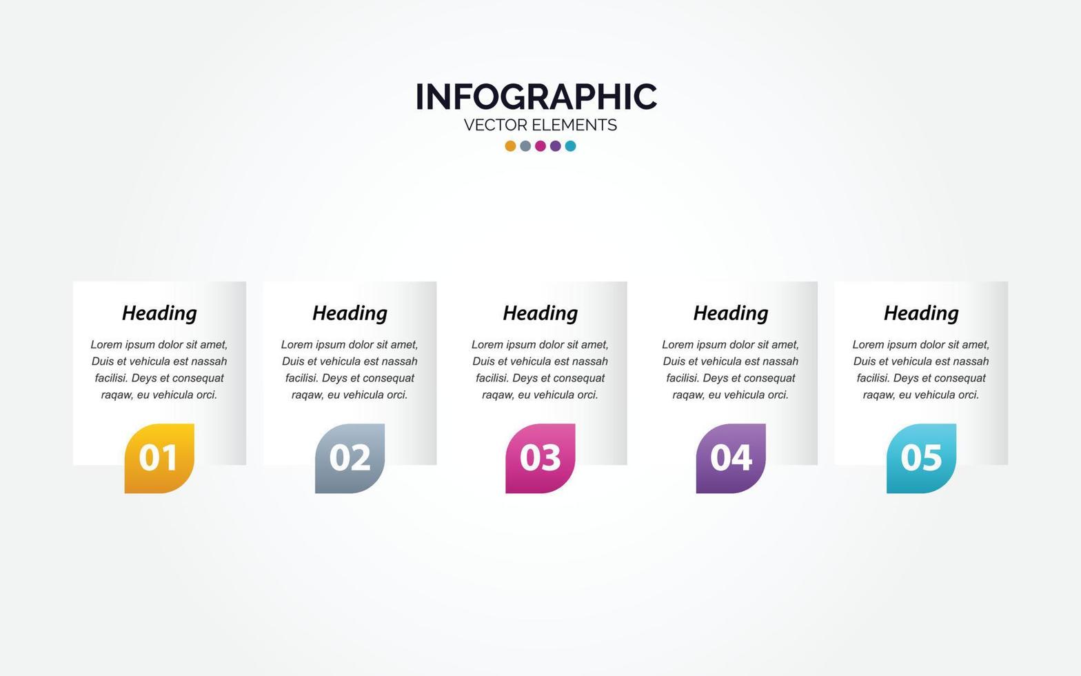 företag horisontell infographic mall. tunn linje design med tal 5 alternativ eller steg. vektor