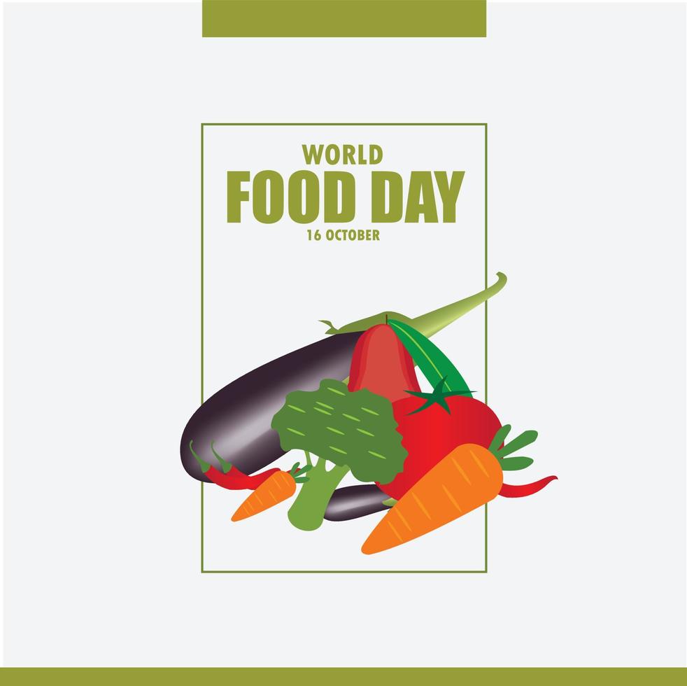 värld mat dag vektor illustration lämplig för social media, banderoller, affischer, flygblad och relaterad till mat