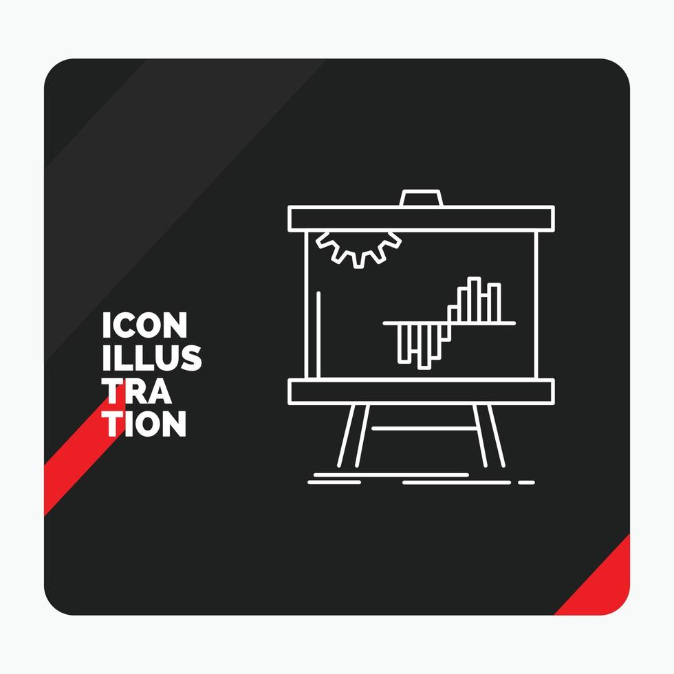 röd och svart kreativ presentation bakgrund för företag. Diagram. data. Graf. statistik linje ikon vektor