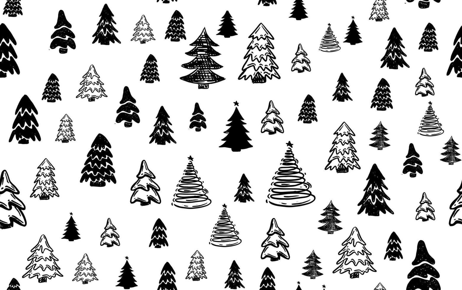 weihnachtsbaummuster, handgezeichnete illustrationen. vektor
