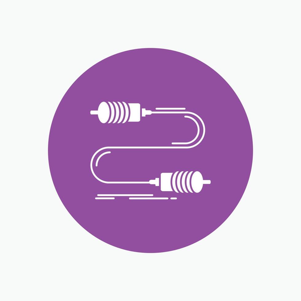 surr. kommunikation. samspel. marknadsföring. tråd vit glyf ikon i cirkel. vektor knapp illustration