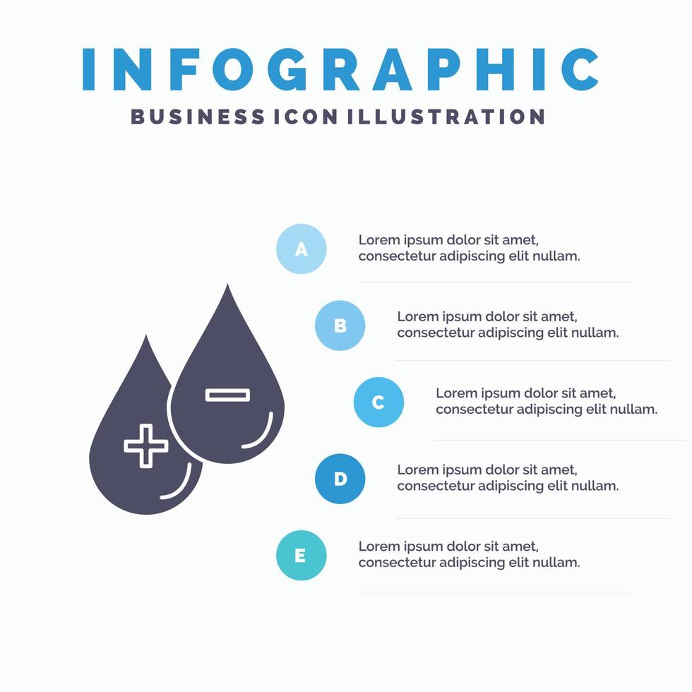 blod. släppa. flytande. plus. minus- infographics mall för hemsida och presentation. glyf grå ikon med blå infographic stil vektor illustration.