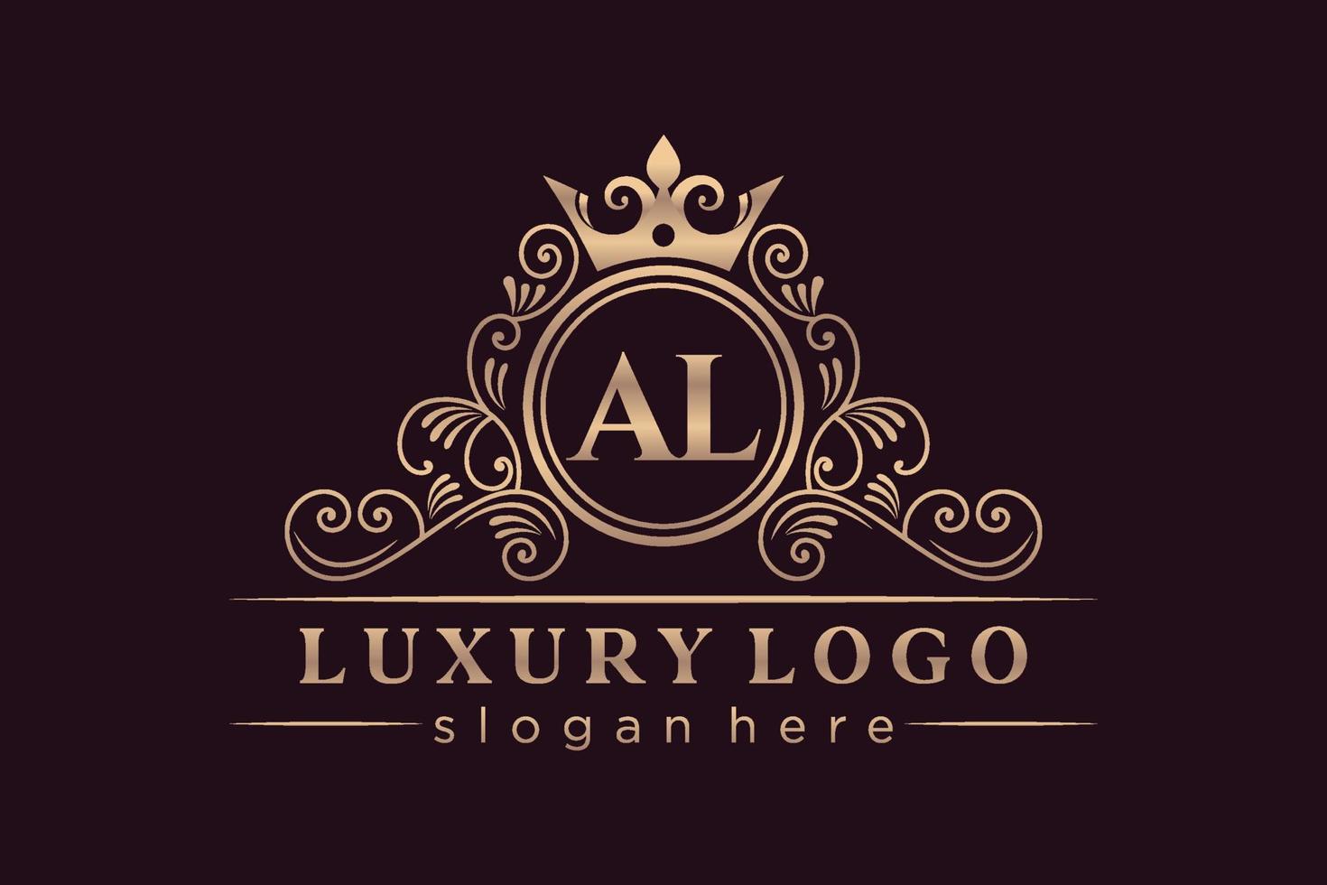 al anfangsbuchstabe gold kalligrafisch feminin floral handgezeichnet heraldisch monogramm antik vintage stil luxus logo design premium vektor