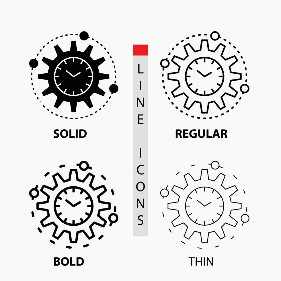 Effizienz. Management. wird bearbeitet. Produktivität. Projektsymbol in dünn. regulär. fette Linie und Glyphenstil. Vektor-Illustration vektor