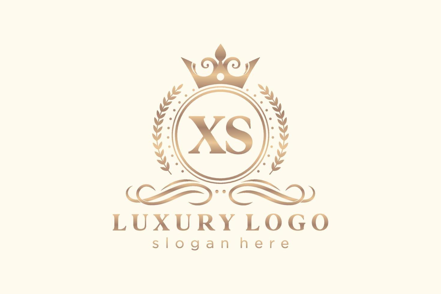 första xs brev kunglig lyx logotyp mall i vektor konst för restaurang, kungligheter, boutique, Kafé, hotell, heraldisk, Smycken, mode och Övrig vektor illustration.