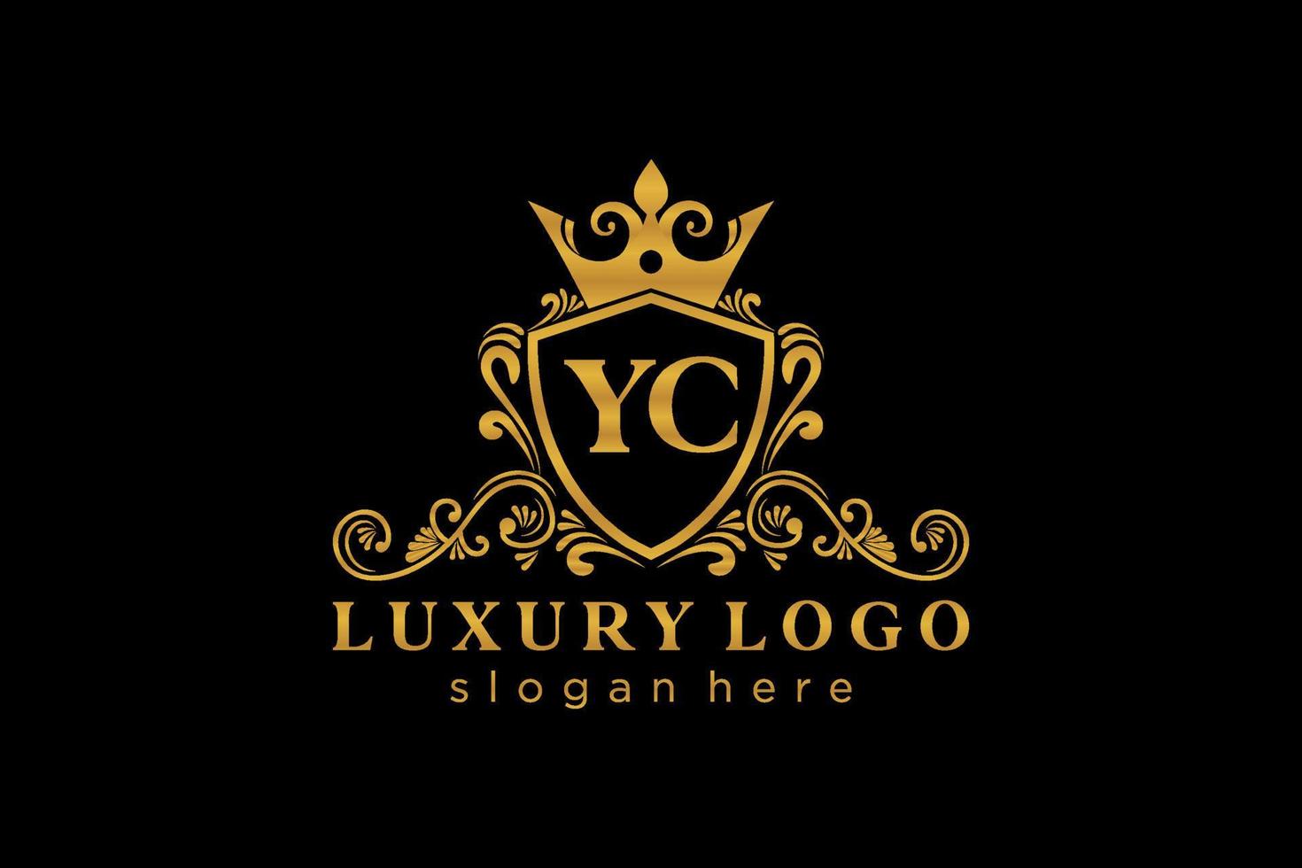 Anfangsbuchstabe Yc Royal Luxury Logo Vorlage in Vektorgrafiken für Restaurant, Lizenzgebühren, Boutique, Café, Hotel, heraldisch, Schmuck, Mode und andere Vektorillustrationen. vektor