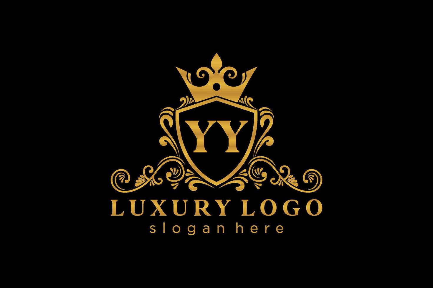 Anfangsbuchstabe YY Royal Luxury Logo Vorlage in Vektorgrafiken für Restaurant, Lizenzgebühren, Boutique, Café, Hotel, Heraldik, Schmuck, Mode und andere Vektorillustrationen. vektor