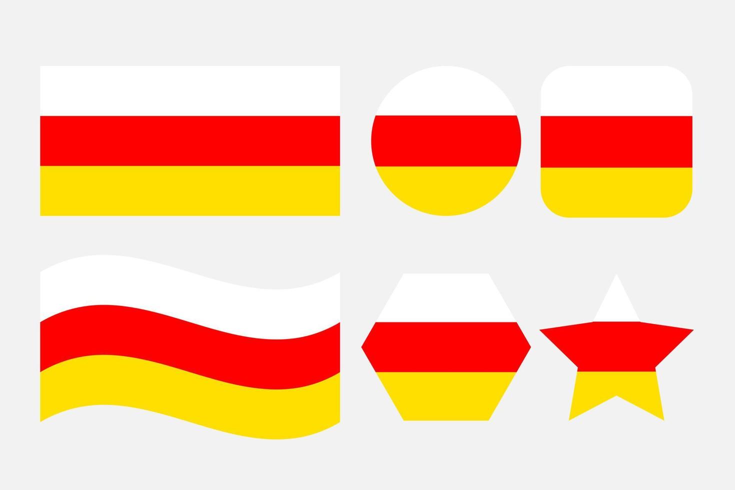 südossetien-flagge einfache illustration für unabhängigkeitstag oder wahl vektor