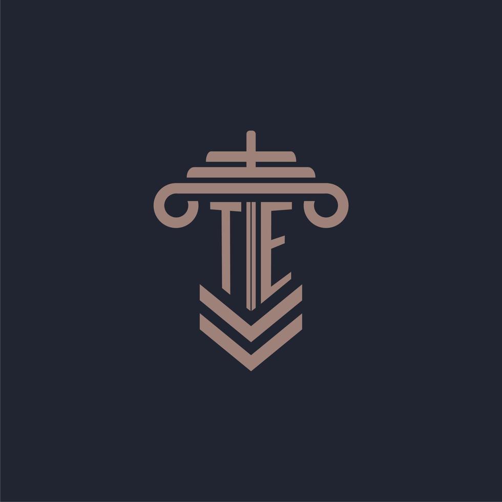 Das anfängliche Monogramm-Logo mit Säulendesign für das Vektorbild der Anwaltskanzlei vektor