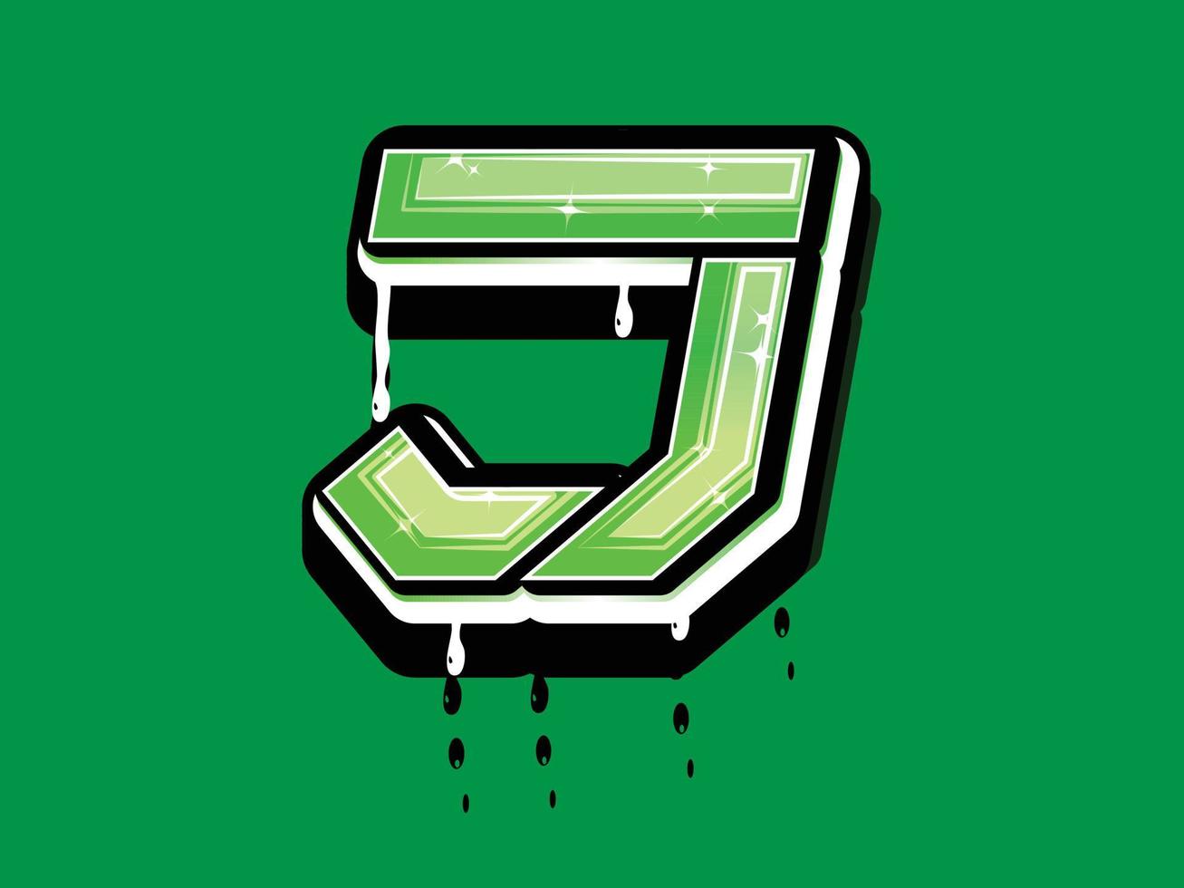 grön alfabet font vektor mall