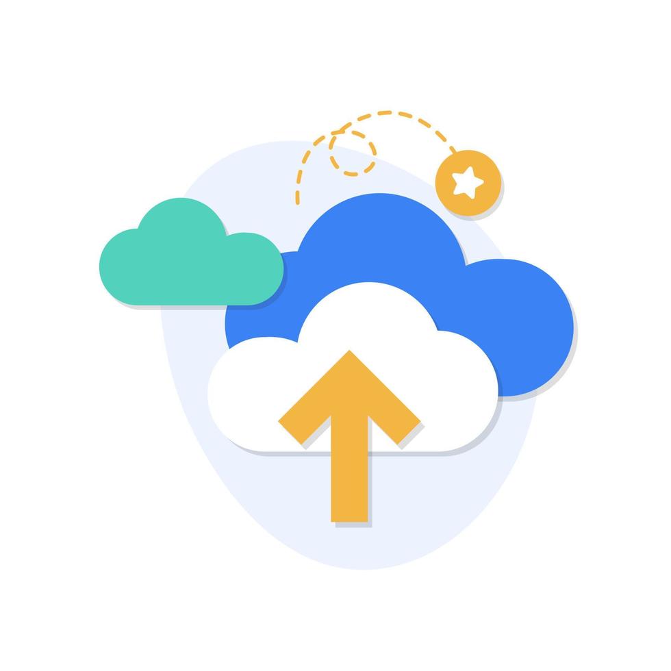 Cloud-Upload-Symbol, Zeichen-Symbol hochladen, Symbol laden vektor