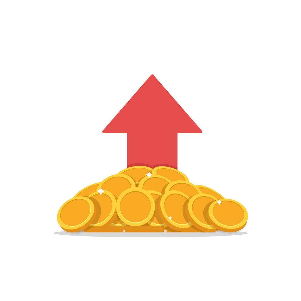 Einkommenssteigerung, hohe Kapitalrendite, Umsatzwachstum, Zinssatz, Kreditrate, Kreditgeld vektor