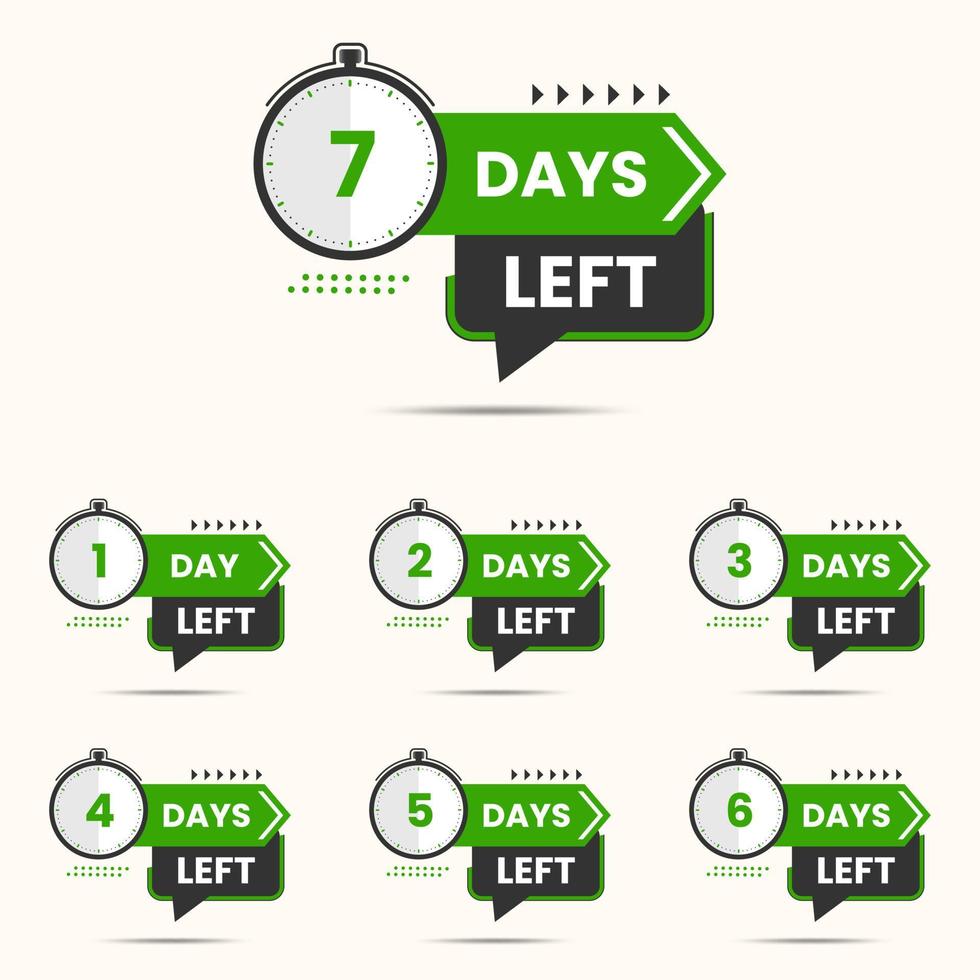 Anzahl der verbleibenden Tage Bannerdesign mit Countdown-Timer vektor
