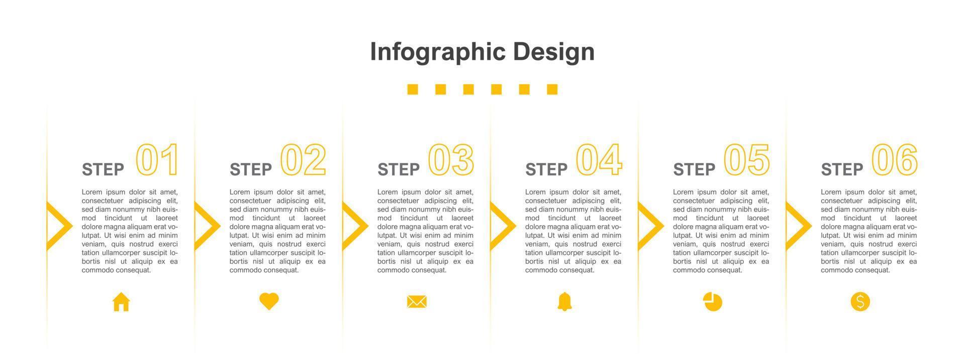 sex steg abstrakt företag infographic mall vektor