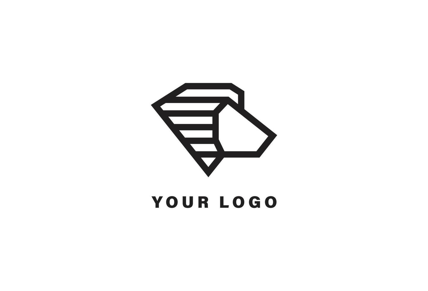 Löwe, Diamant-Logo-Design-Vorlage vektor
