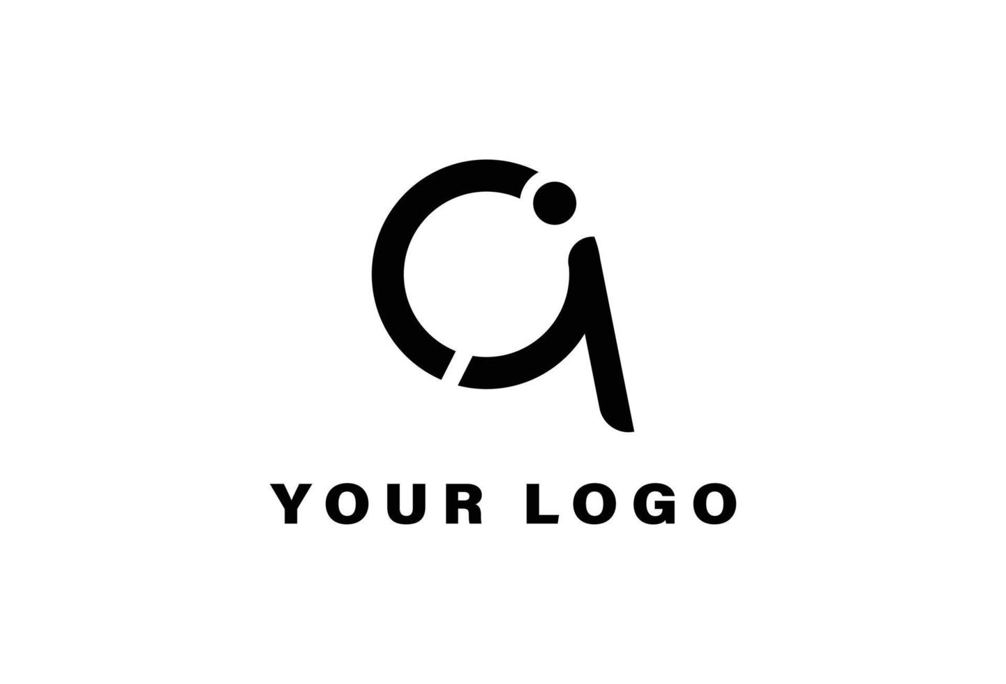 q jag logotyp design mall vektor