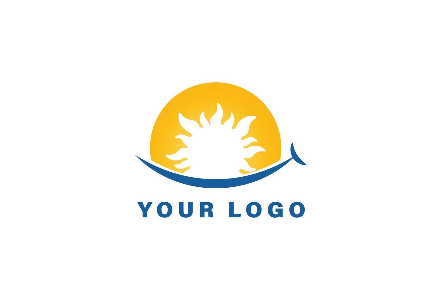 Sol leende logotyp design mall vektor