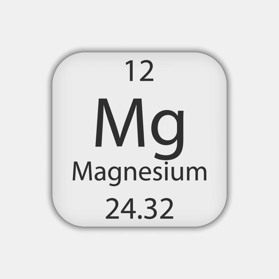 magnesium symbol. kemiskt element i det periodiska systemet. vektor illustration.