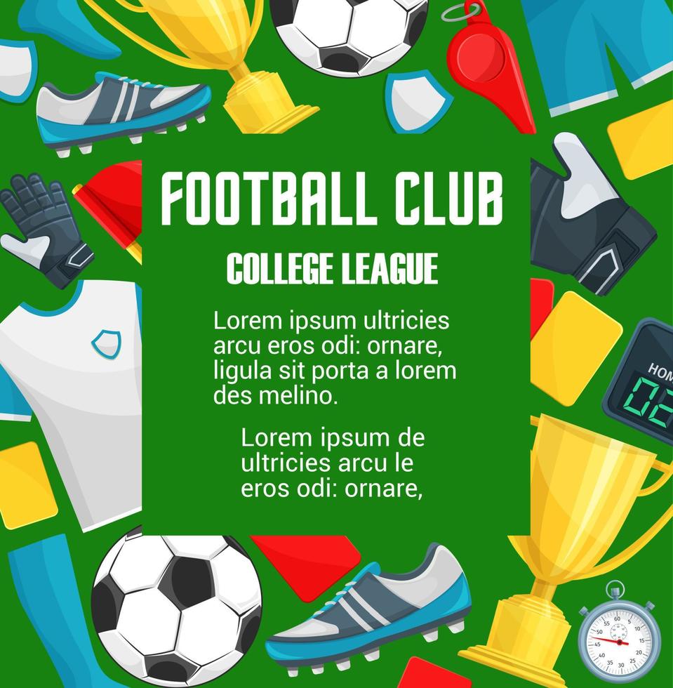 Vektorplakat für Fußball-College-Liga-Club vektor