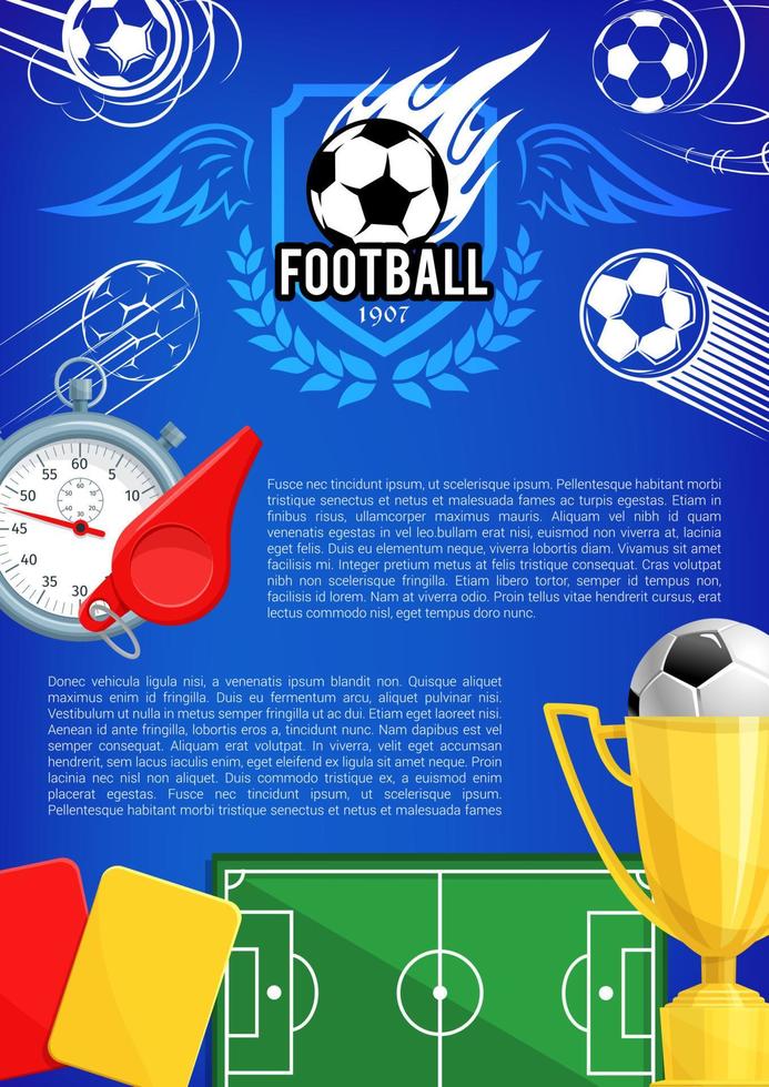 Vektorposter für den Fußball-Meisterschaftspokal vektor