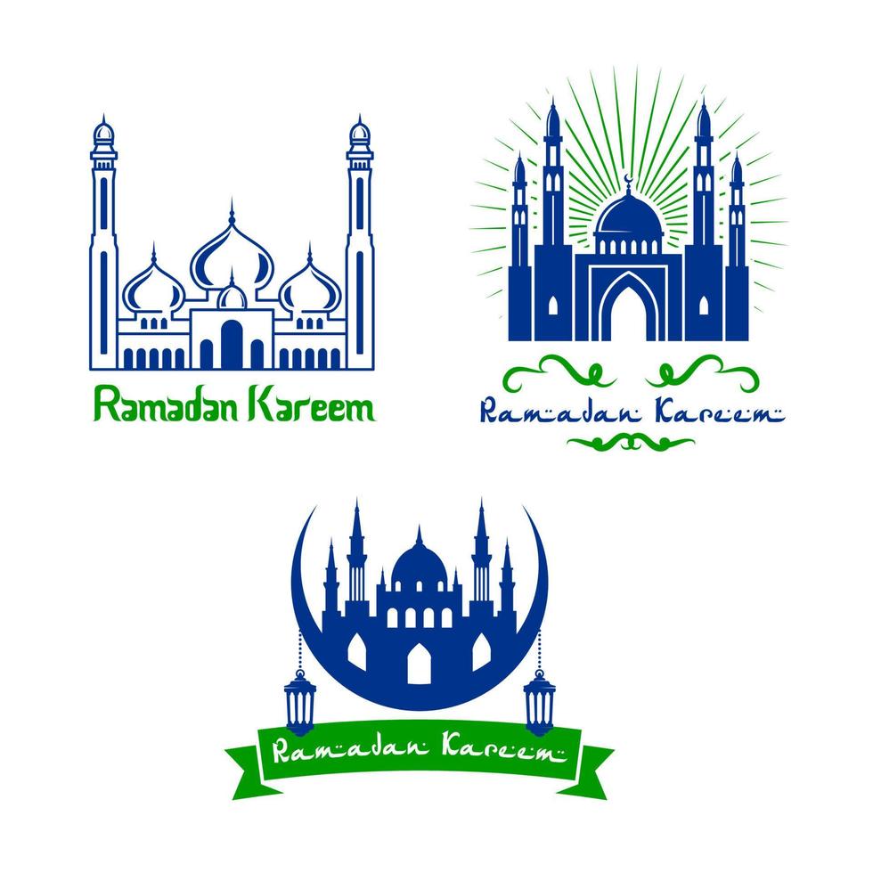 vektor hälsning ikoner för ramadan kareem