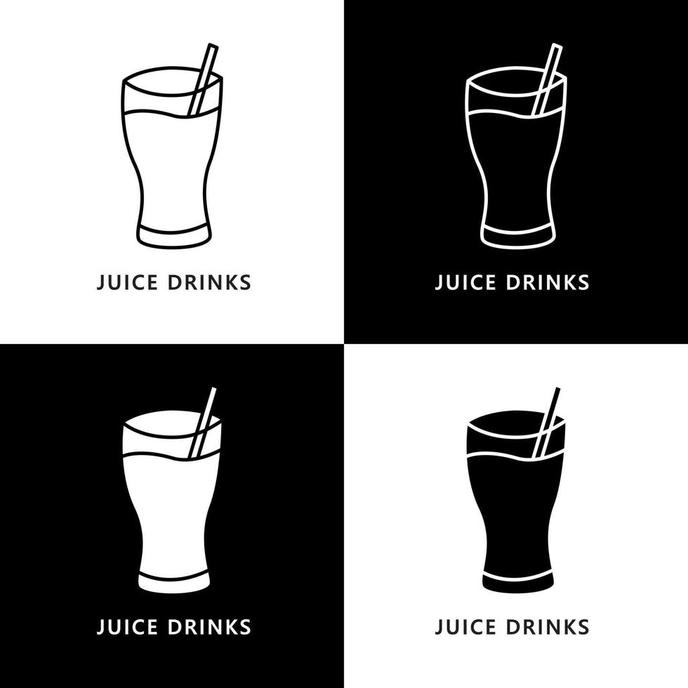 juice drycker logotyp. mat och dryck illustration. kall dryck vatten ikon symbol vektor