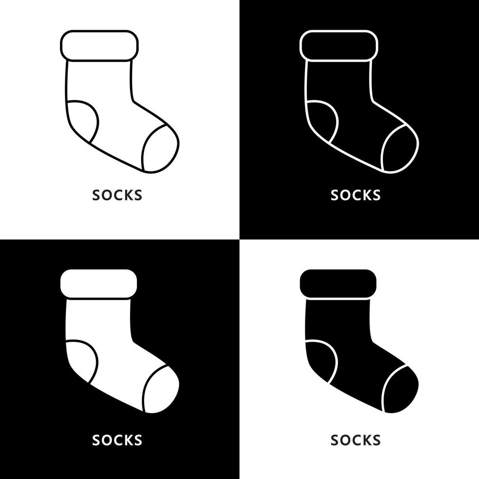 Socken-Cartoon-Logo-Symbol. socke winter weihnachten symbol illustration vektor