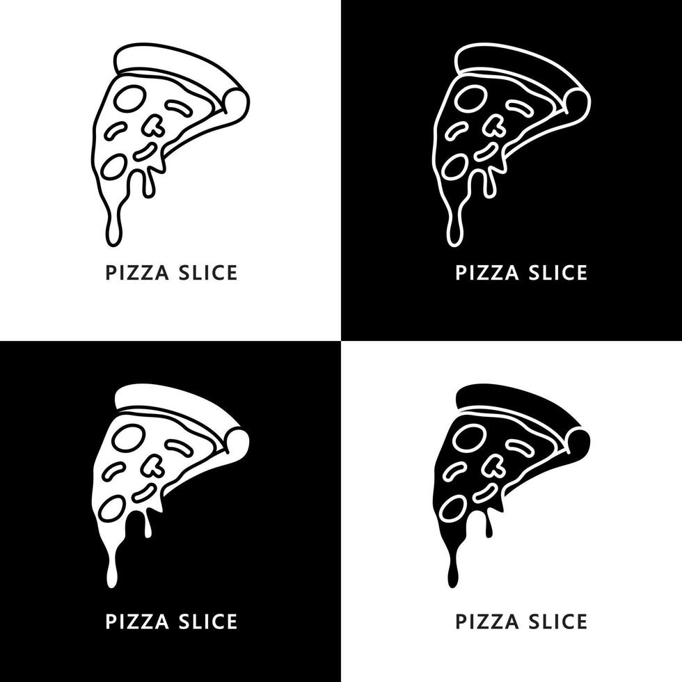 Pizza-Essen-Logo. essen und trinken illustration. Fastfood-Symbol vektor