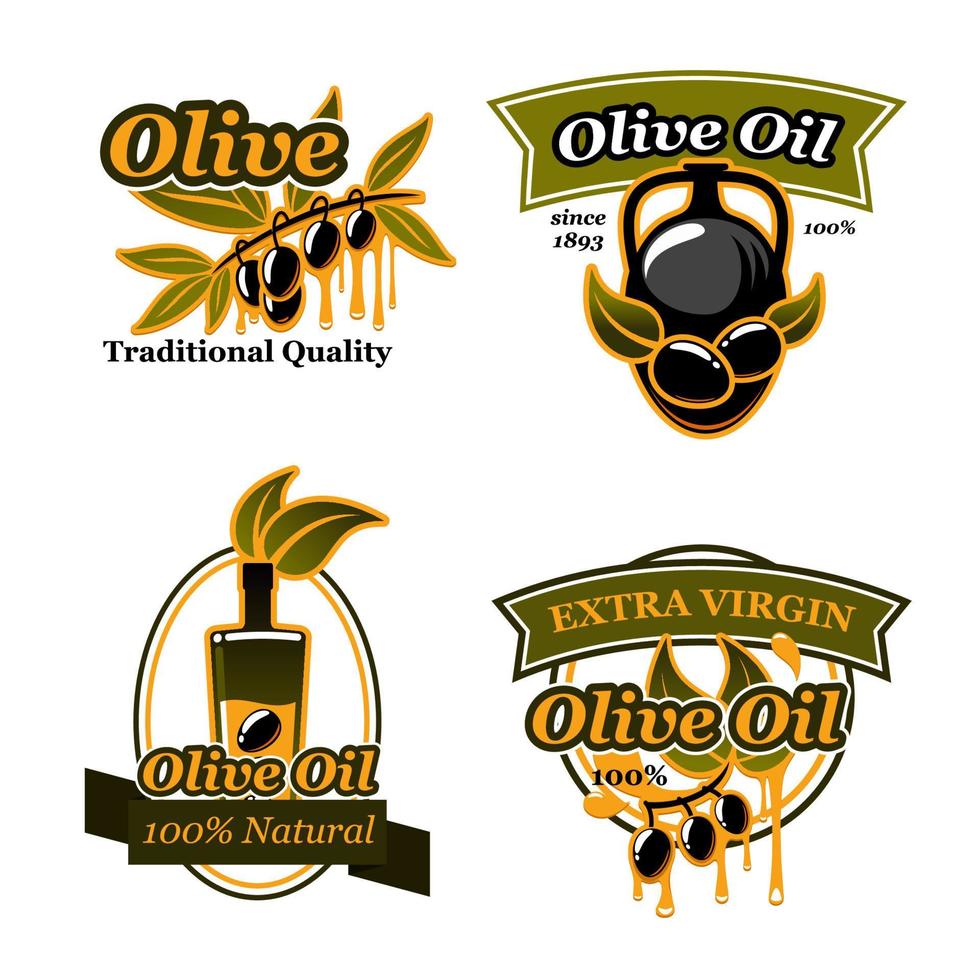Olivenöl extra vergine Produkte Design vektor