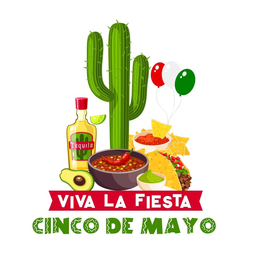 cinco de mayo mexikanische fiesta essen und trinken symbol vektor