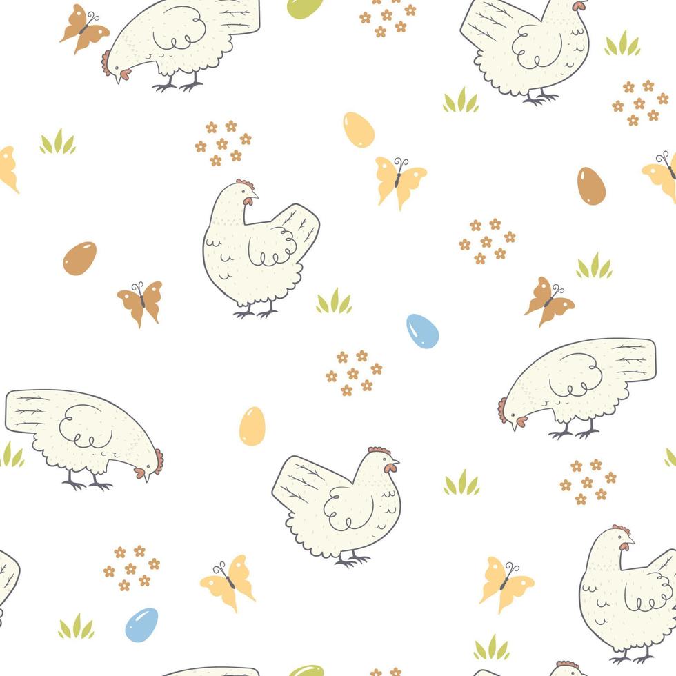 påsk sömlös mönster med kycklingar. vektor grafik.