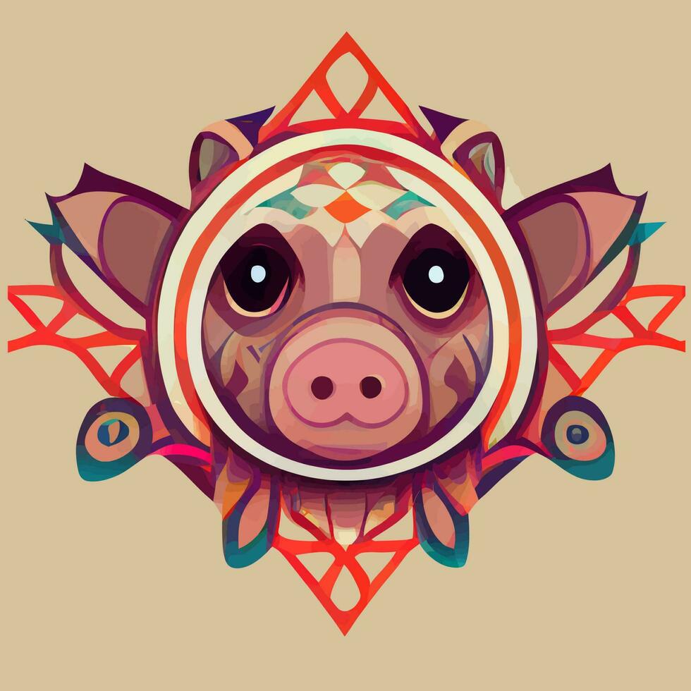 illustration vektor grafisk av söt gris i hand dra stam- stil Bra för skriva ut
