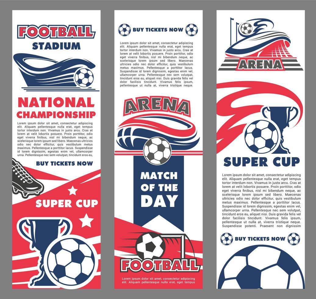 fotboll sport match baner av fotboll mästerskap vektor