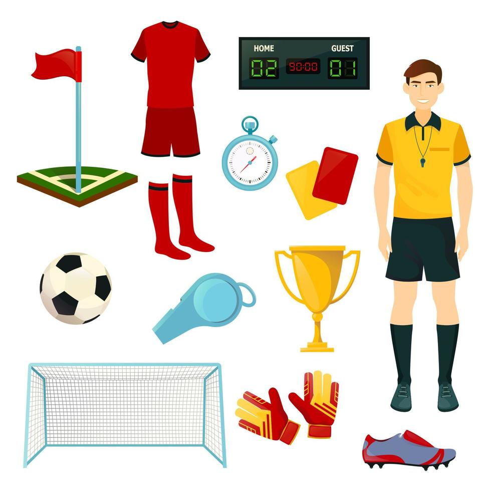 vektor ikoner för fotboll eller fotboll sport spel