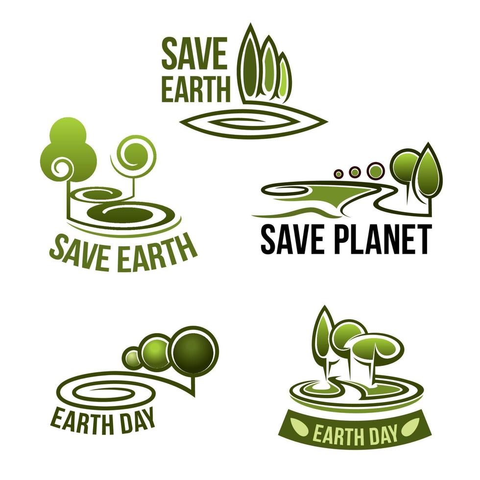 vektor ikoner för jord natur ekologi miljö