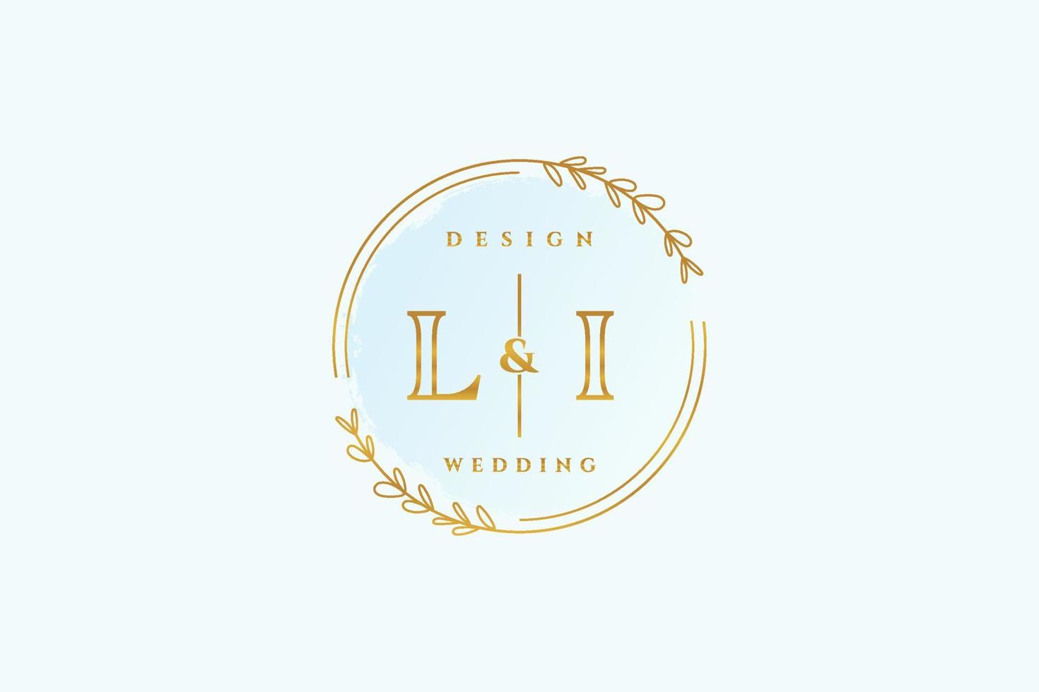 anfängliches li-schönheitsmonogramm und elegantes logo-design handschriftlogo der ersten unterschrift, hochzeit, mode, blumen und botanik mit kreativer vorlage. vektor